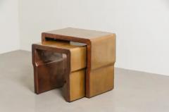 Robert Kuo Cintura Nesting Tables Set of 2 in Brass and Copper by Robert Kuo Limited - 3838312