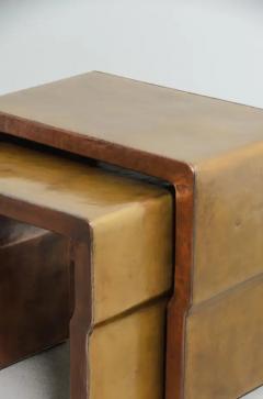 Robert Kuo Cintura Nesting Tables Set of 2 in Brass and Copper by Robert Kuo Limited - 3838322