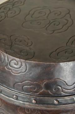 Robert Kuo Cloud Barrel Drumstool Antique Copper by Robert Kuo Hand Repousse - 3831573
