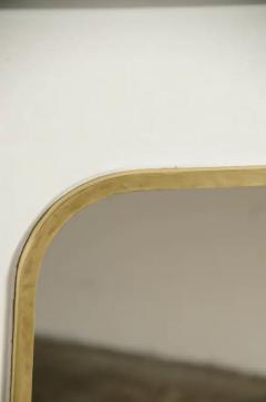 Robert Kuo Contemporary Arch Console w Brass Trim in Cream Lacquer by Robert Kuo - 3836681