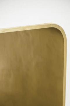 Robert Kuo Contemporary Arch Console w Brass Trim in Cream Lacquer by Robert Kuo - 3836682