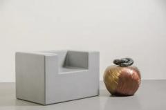Robert Kuo Contemporary Arm Rest Chair in Grey Lacquer by Robert Kuo Limited Edition - 3836877