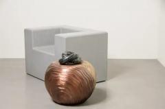 Robert Kuo Contemporary Arm Rest Chair in Grey Lacquer by Robert Kuo Limited Edition - 3836909
