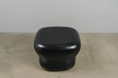 Robert Kuo Contemporary Black Lacquer Cushion Drumstool by Robert Kuo Limited Edition - 3836844