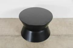 Robert Kuo Contemporary Black Lacquer Drumstool w Waist by Robert Kuo Limited Edition - 3834867