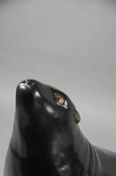 Robert Kuo Contemporary Black Lacquer Sea Lion Sculpture by Robert Kuo Limited Edition - 3835014