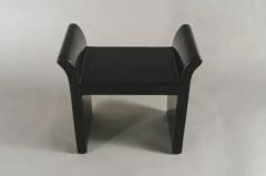 Robert Kuo Contemporary Black Lacquer Vanity Seat by Robert Kuo Hand Made Limited Edition - 3835078