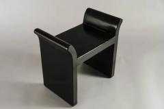 Robert Kuo Contemporary Black Lacquer Vanity Seat by Robert Kuo Hand Made Limited Edition - 3835102