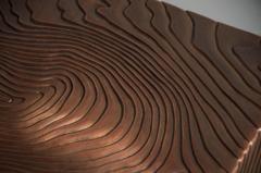 Robert Kuo Contemporary Camphorwood Trunk w Repouss Antiqued Copper Woodgrain Design Lid - 4513476