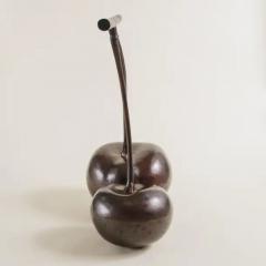 Robert Kuo Contemporary Cherries Sculpture in Dark Antique Copper by Robert Kuo - 3836851