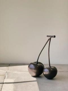 Robert Kuo Contemporary Cherries Sculpture in Dark Antique Copper by Robert Kuo - 3836856