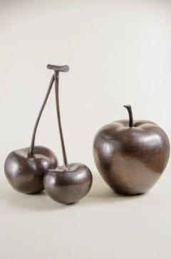 Robert Kuo Contemporary Cherries Sculpture in Dark Antique Copper by Robert Kuo - 3836867