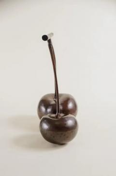 Robert Kuo Contemporary Cherries Sculpture in Dark Antique Copper by Robert Kuo - 3836911