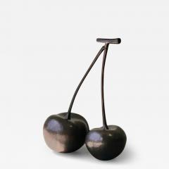 Robert Kuo Contemporary Cherries Sculpture in Dark Antique Copper by Robert Kuo - 3848853