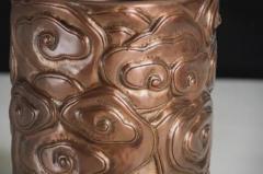 Robert Kuo Contemporary Cloud Design Brushpot in Antique Copper by Robert Kuo - 3831698
