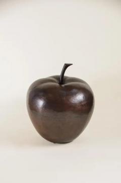 Robert Kuo Contemporary Copper Apple Sculpture by Robert Kuo Repouss Limited Edition - 3836882