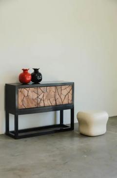 Robert Kuo Contemporary Cream Lacquer Cushion Drumstool by Robert Kuo Limited Edition - 3836853