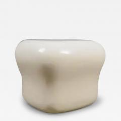 Robert Kuo Contemporary Cream Lacquer Cushion Drumstool by Robert Kuo Limited Edition - 3848851