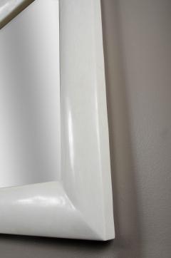 Robert Kuo Contemporary Cream Lacquer Square Mirror by Robert Kuo Limited Edition - 4513492