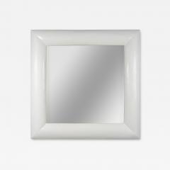 Robert Kuo Contemporary Cream Lacquer Square Mirror by Robert Kuo Limited Edition - 4513555