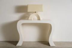 Robert Kuo Contemporary Cream Lacquer Twisted Arch Table Lamp by Robert Kuo - 3834834