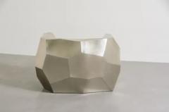 Robert Kuo Contemporary Facet Lounge Chair in Hand Repouss White Bronze by Robert Kuo - 3836898