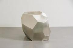 Robert Kuo Contemporary Facet Lounge Chair in Hand Repouss White Bronze by Robert Kuo - 3836899