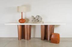 Robert Kuo Contemporary Faceted Drumstool in Mila Lacquer by Robert Kuo Limited Edition - 3834848