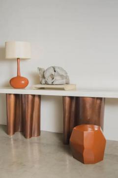 Robert Kuo Contemporary Faceted Drumstool in Mila Lacquer by Robert Kuo Limited Edition - 3834852