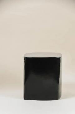 Robert Kuo Contemporary Fang Bei Drumstool in Black Lacquer by Robert Kuo Limited Edition - 3835017