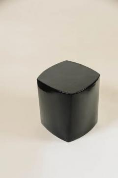 Robert Kuo Contemporary Fang Bei Drumstool in Black Lacquer by Robert Kuo Limited Edition - 3835023