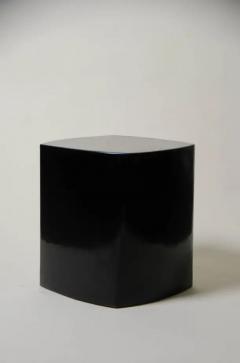 Robert Kuo Contemporary Fang Bei Drumstool in Black Lacquer by Robert Kuo Limited Edition - 3835024