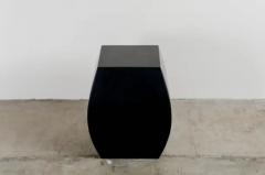 Robert Kuo Contemporary Fang Drumstool in Black Lacquer by Robert Kuo Limited Edition - 3834845