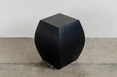 Robert Kuo Contemporary Fang Drumstool in Black Lacquer by Robert Kuo Limited Edition - 3834847