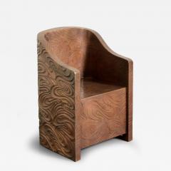 Robert Kuo Contemporary Fei Tian Wen Chair in Repouss Antiqued Copper by Robert Kuo - 3848959