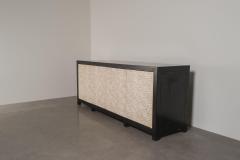 Robert Kuo Contemporary Hand Carved Cream Lacquer Cloud Design Buffet by Robert Kuo - 4359488