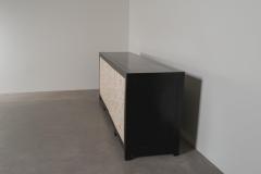 Robert Kuo Contemporary Hand Carved Cream Lacquer Cloud Design Buffet by Robert Kuo - 4359504