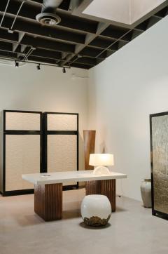 Robert Kuo Contemporary Hand Carved Cream Lacquer Cloud Design Chest on Chest by Robert Kuo - 4456849