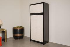 Robert Kuo Contemporary Hand Carved Cream Lacquer Cloud Design Chest on Chest by Robert Kuo - 4456850