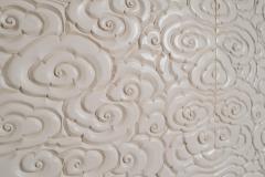 Robert Kuo Contemporary Hand Carved Cream Lacquer Cloud Design Chest on Chest by Robert Kuo - 4456855