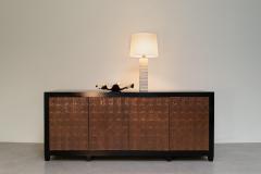 Robert Kuo Contemporary Hand Carved Cream Lacquer Feather Table Lamp by Robert Kuo - 4690604