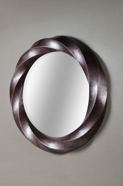 Robert Kuo Contemporary Hand Repouss Antique Copper Puso Mirror by Robert Kuo - 4513498