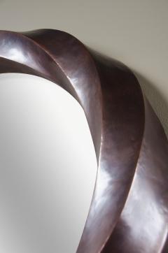 Robert Kuo Contemporary Hand Repouss Antique Copper Puso Mirror by Robert Kuo - 4513501