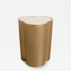 Robert Kuo Contemporary Hand Repouss Brass Lobed Drumstool w Lacquer Top by Robert Kuo - 4751214