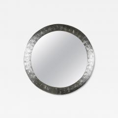 Robert Kuo Contemporary Hand Repouss Ju Wen Mirror in White Bronze by Robert Kuo - 4513553