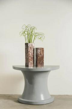Robert Kuo Contemporary Hand Repouss Kuai Block Vase in Antique Copper by Robert Kuo - 3835097