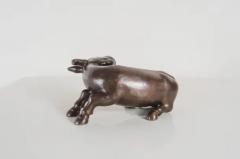 Robert Kuo Contemporary Hand Repouss Water Ox Sculpture in Antique Copper by Robert Kuo - 3831659