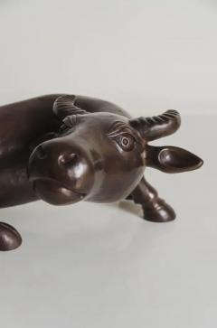 Robert Kuo Contemporary Hand Repouss Water Ox Sculpture in Antique Copper by Robert Kuo - 3831675