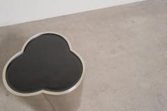 Robert Kuo Contemporary Hand Repouss White Bronze Lobed Drumstool by Robert Kuo - 4750744