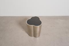 Robert Kuo Contemporary Hand Repouss White Bronze Lobed Drumstool by Robert Kuo - 4750752